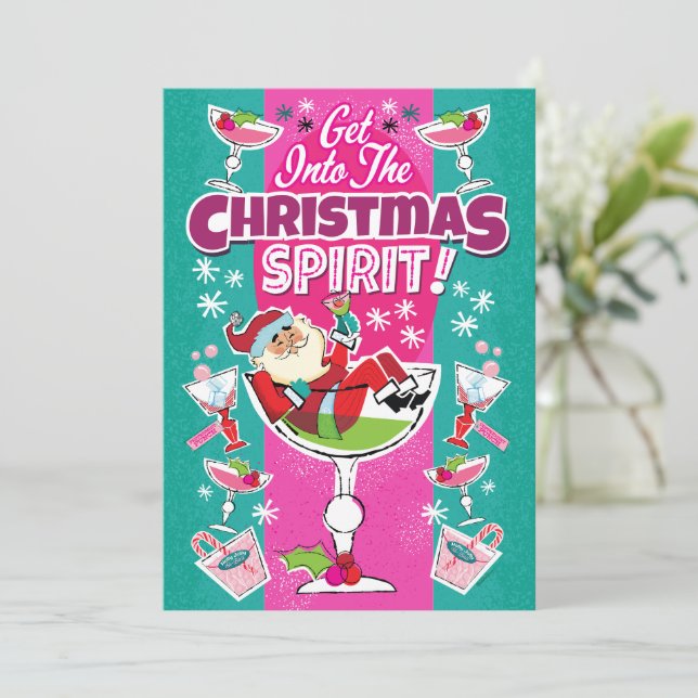 Invitación Get Into The Christmas Spirit Cocktail Party  (Anverso de pie)