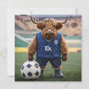Invitación "Getter de gol: Vaca de Highland vestida para el f