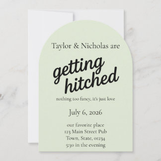 Invitación "Getting Hitched" Wedding Elopement Invitation