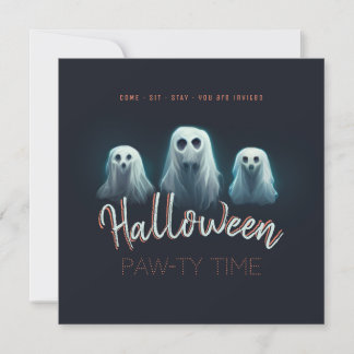 Invitación Ghost Dogs Halloween Mascota de disfraces Fiesta