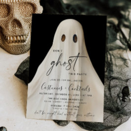 Invitación Ghost Halloween Party Invitation Funny Cocktails