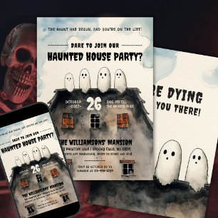 Invitación Ghost Haunted House Fiesta