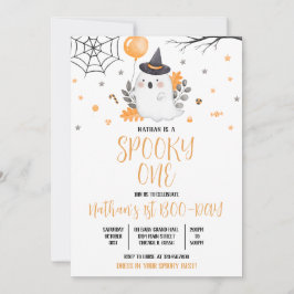 Invitación Ghost Spooky Un cumpleaños de Halloween