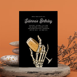 Invitación Ghostal Champagne Halloween Birday Party