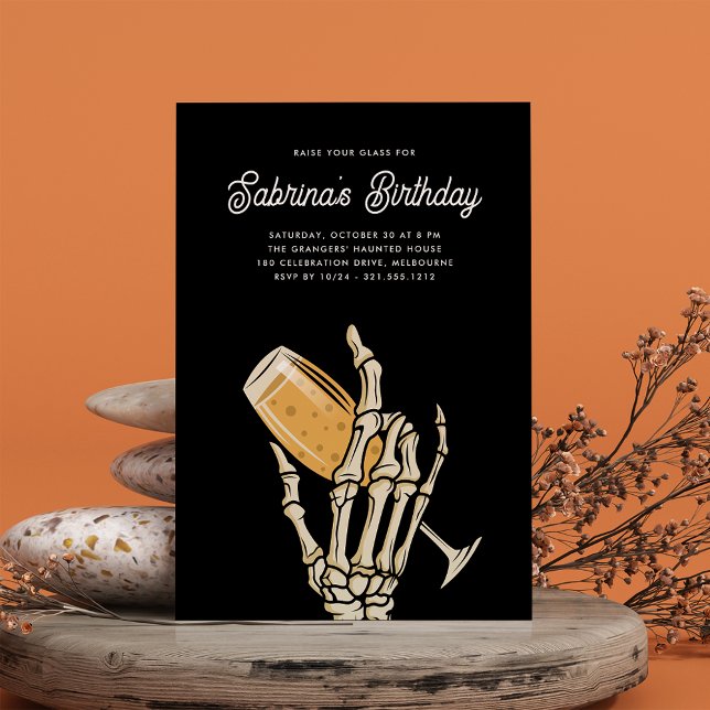 Invitación Ghostal Champagne Halloween Birday Party (Subido por el creador)