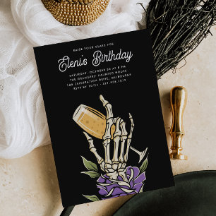 Invitación Ghostal Champagne Halloween Birday Party
