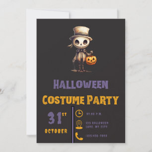Invitación Ghoul con la linterna Jack-O'Black Halloween