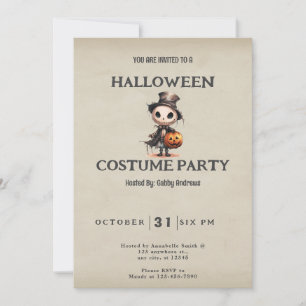 Invitación Ghoul en Top Hat Jack-O' Lantern Vintage Halloween
