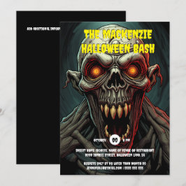 Invitación Ghoulish ghoul espeluznante fiesta de halloween pa