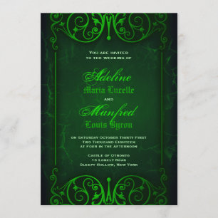 Invitación Ghoulish Green Boda