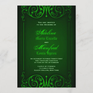 Invitación Ghoulish Green Boda