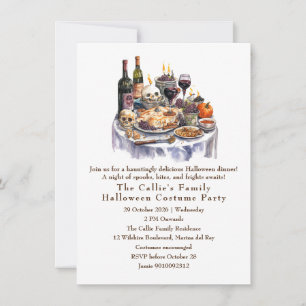 Invitación Ghoulish Halloween Dinner Fiesta