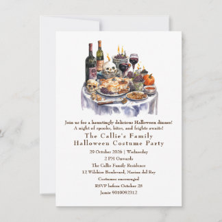 Invitación Ghoulish Halloween Dinner Fiesta