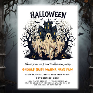 Invitación Ghouls solo quiere divertirse con la fiesta de Hal