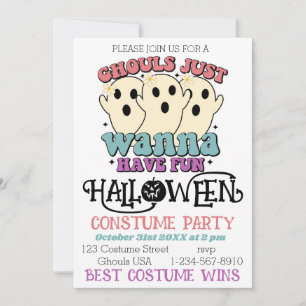 Invitación Ghouls solo quiere divertirse Fiesta de disfraces