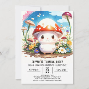 Invitación Giant Mushroom Boho Bash Cumpleaños