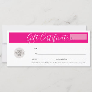 Invitación GIFT CERTIFICATE Business voucher fuschia rosa