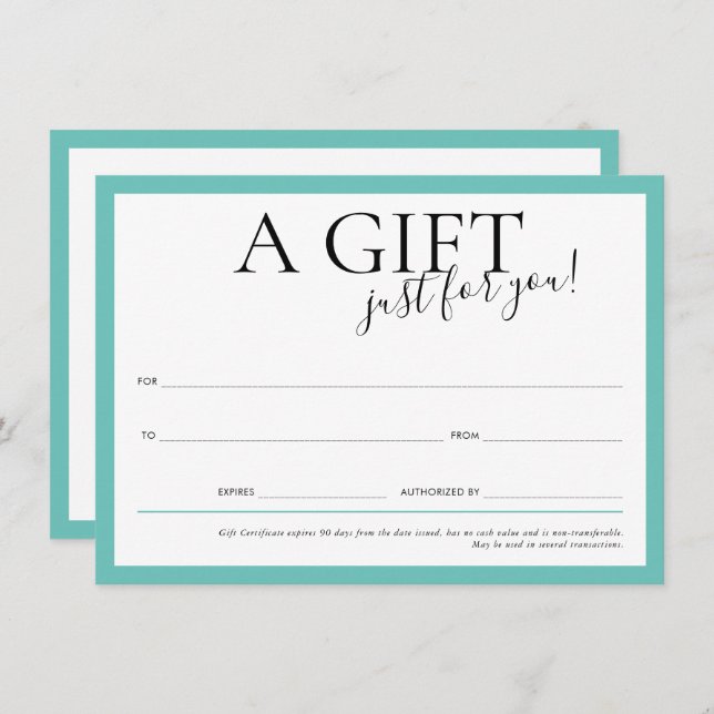 Invitación GIFT VOUCHER elegante y moderna fábrica de moda de (Anverso / Reverso)