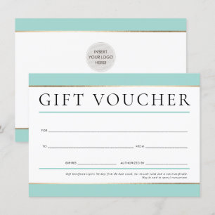 Invitación GIFT VOUCHER moderna y elegante menta empresarial