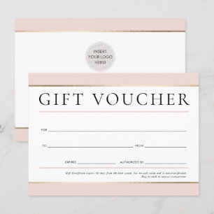 Invitación GIFT VOUCHER moderno elegante negocio lustre rosa 