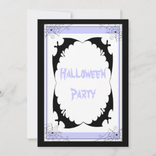 Invitación Gigantes Black Bats & Cobwebs Fiesta de Halloween