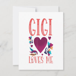 Invitación Gigi me ama Día de San Valentín regalo a su nieta