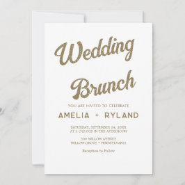 Invitación Gilded Floral | Desayuno nupcial crema y dorado