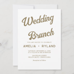 Invitación Gilded Floral Desayuno nupcial crema y dorado