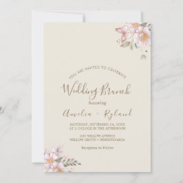Invitación Gilded Floral | Desayuno Nupcial Crema y Oro