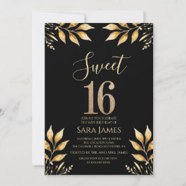 Invitación Gilded Glitz Sweet 16 Invitation