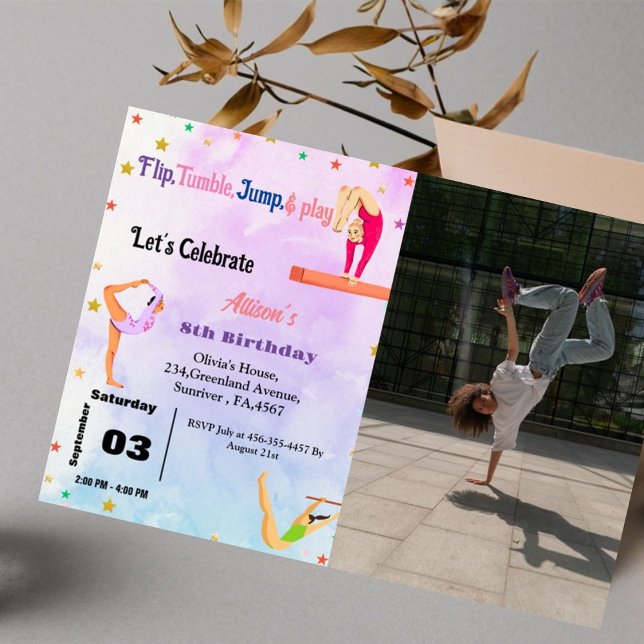 Invitación Gimnasia Cartoneras fiesta de cumpleaños chica (Subido por el creador)
