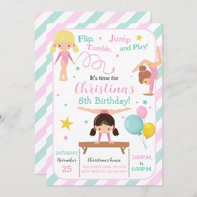 Invitación Gimnasia chica (Anverso / Reverso)