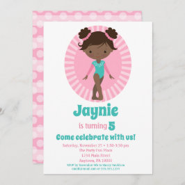Invitación Gimnasia - Cute fiesta de cumpleaños afroamericano