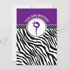 Invitación Gimnasia de impresión de cebra personalizada en mo