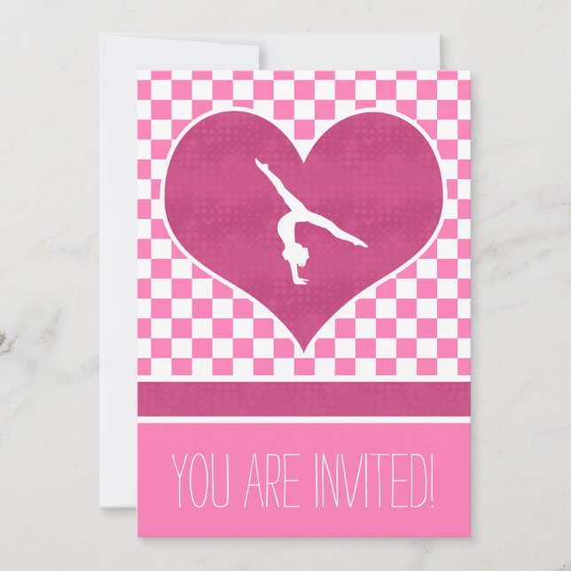 Invitación Gimnasia prespectiva de Bonito rosa personalizada (Anverso)