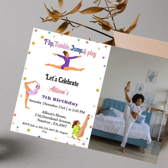 Invitación Gimnasia salta Carlleras fiesta de cumpleaños chic (Subido por el creador)