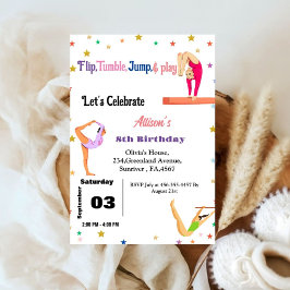 Invitación Gimnasia salta Carlleras fiesta de cumpleaños chic
