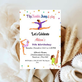 Invitación Gimnasia salta Carlleras fiesta de cumpleaños chic