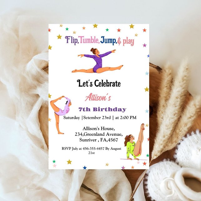 Invitación Gimnasia salta Carlleras fiesta de cumpleaños chic (Subido por el creador)