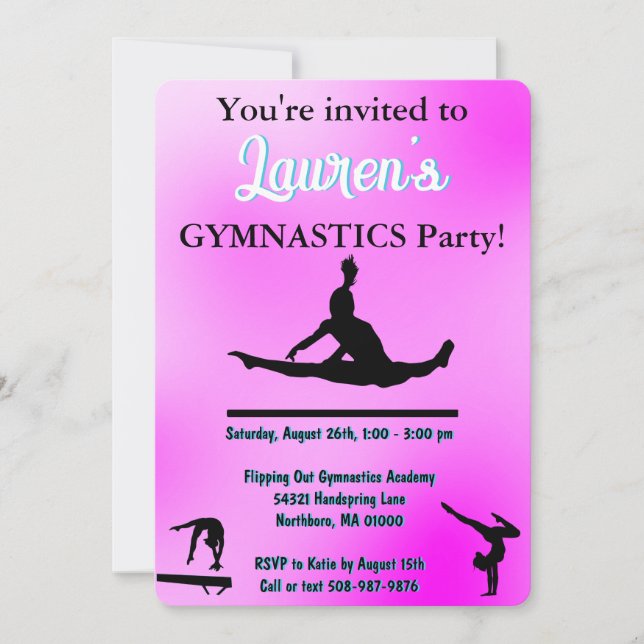 Invitación Gimnasia Tumping Partido del Cumpleaños (Anverso)