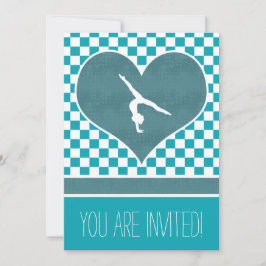 Invitación Gimnasia Verde azulada revisada personalizada