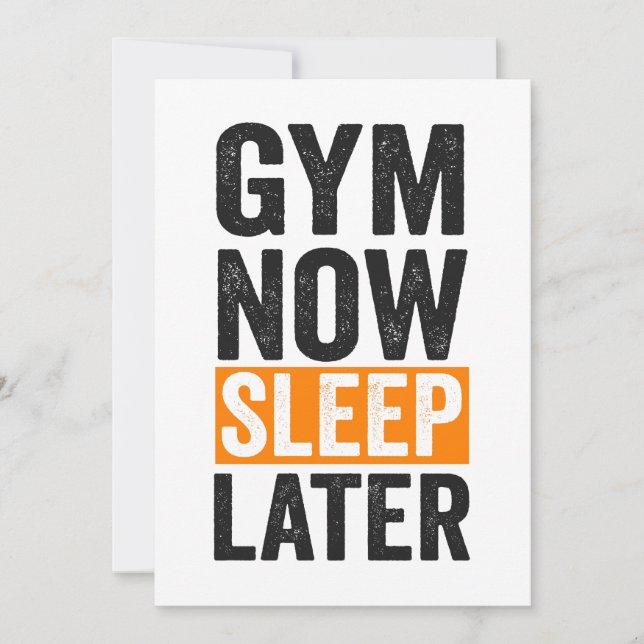 Invitación Gimnasio Ahora Duerme Después Funny Fitness Bodybu (Anverso)