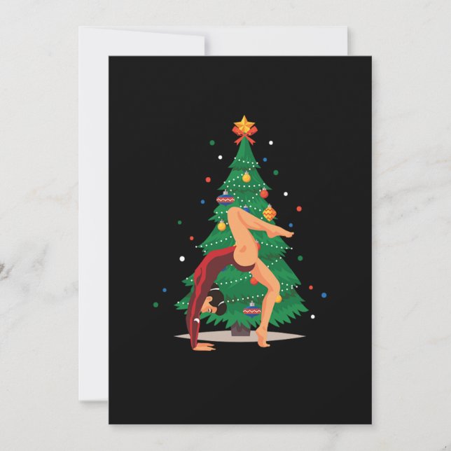 Invitación Gimnast Christmas Tree Gymnast Athletic Sport Gift (Anverso)