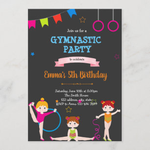 Invitación gimnástica para niños pequeños