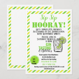 Invitación Gin degustación recaudación de fondos gin y tonic