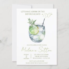 Invitación Gin & Tonic, Cocktail, Bebidas, Ducha nupcial