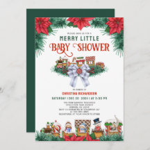 Ginger Bread Poinsettia Merry Little Baby Shower