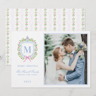 Invitación Ginger Jar y los Navidades Berries Escudo Monogram