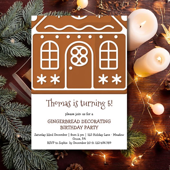 Invitación Gingerbread birthday decorating party (Subido por el creador)