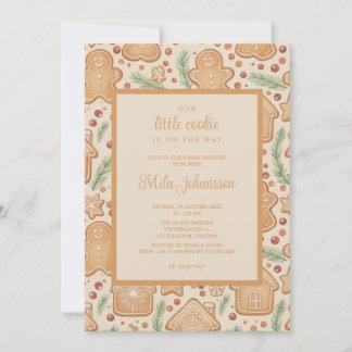 Invitación Gingerbread Cookie Christmas Winter Baby Shower